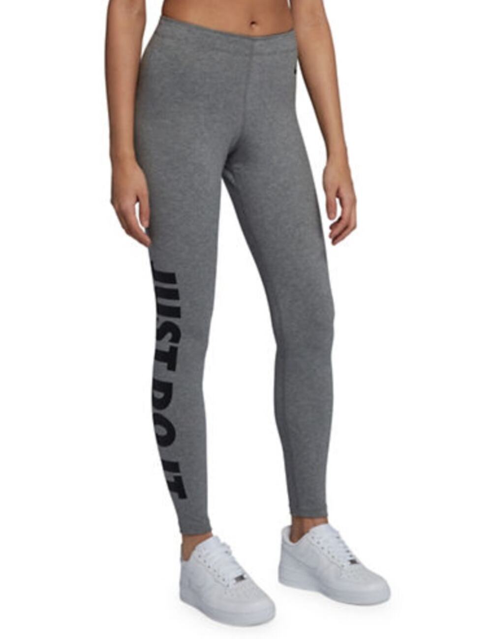 Nike Women's Athletic Leggings Carbon Heather Gray/Black Just Do It Size XS NWT